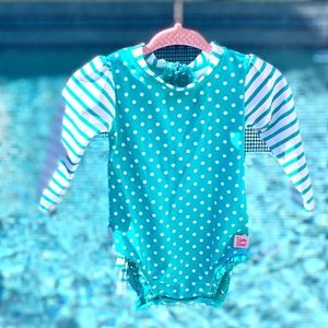 NEW Ruffle butts one piece rash guard 6-12 months